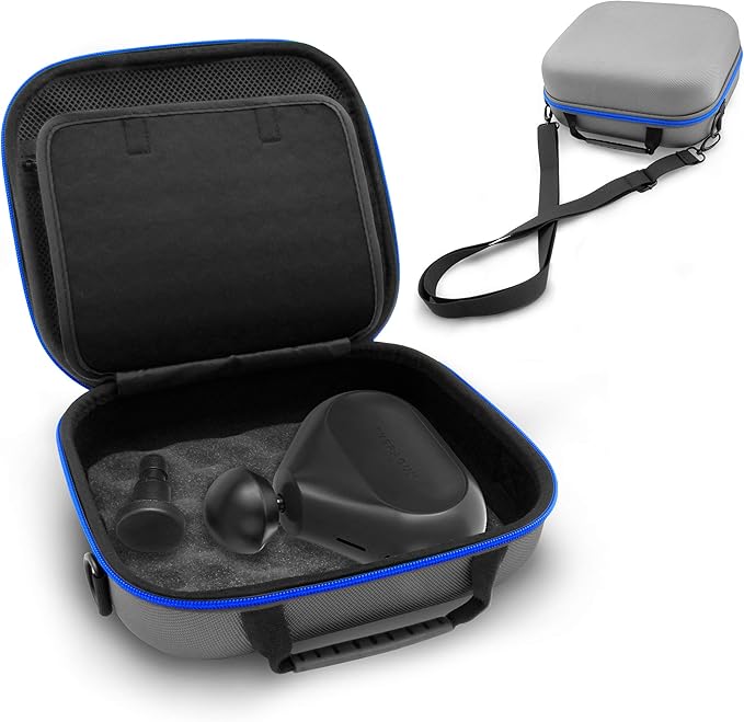 CASEMATIX Massager Travel Case Compatible with Theragun Mini Massage Gun and Multiple Attachments, Charger and Other Accessories