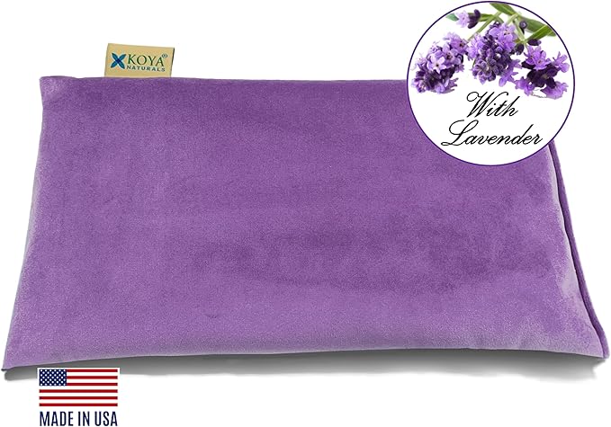 KOYA Naturals Soft Velvet Microwave Heating Pad for Cramps with Lavender- Microwavable Moist Heat Bag - for Neck, Muscles, Joints, Stomach Pain, Menstrual Cramps (Lavender Color)