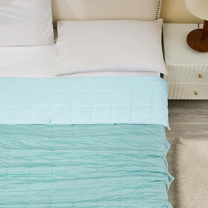 Kids Weighted Blanket 10 Pounds, Cooling Blanket for Hot Sleepers, Soft Bed Blanket Universal to All Seasons, 48''x72'' 10 LBS, Water Blue
