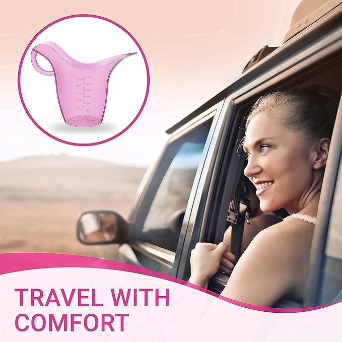 Female UTI Urinal - Spill Proof Urinal for Women - Portable Pee Funnel & Bedpan – Stand or Sit – Ideal for Travel, Bedridden, Post-Surgery, Pregnancy & Incontinence