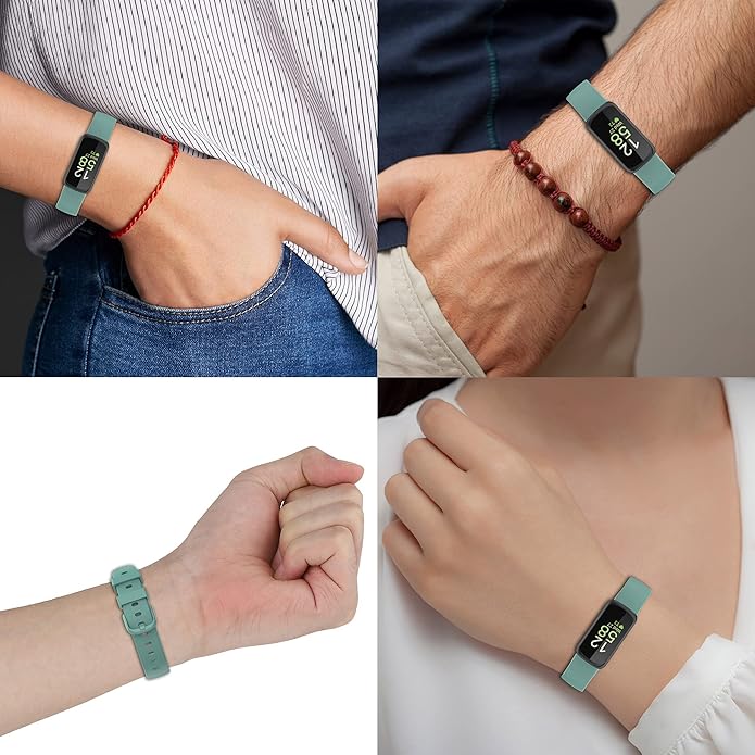 (4 Pack) Bands Straps Intended for Fitbit Inspire 3 Health & Fitness Tracker, Colorful Comfortable Flexible Silicone Band Rubber Strap Wristbands Sports Accessories for Inspire 3