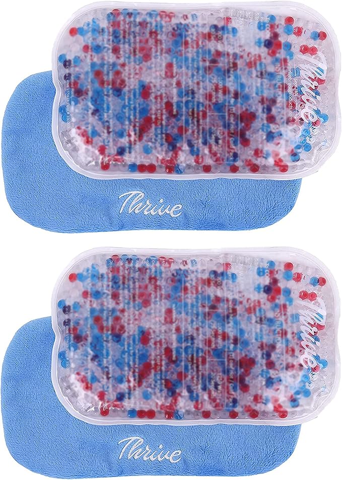 Thrive Reusable Gel Ice Packs for Injuries & Inflammation - Cold Therapy Gel Ice Pack for Back, Knee & Neck Relief - Hot & Cold Compress for Surgery Recovery - 2 Count, 7.5 x 5 in, Blue