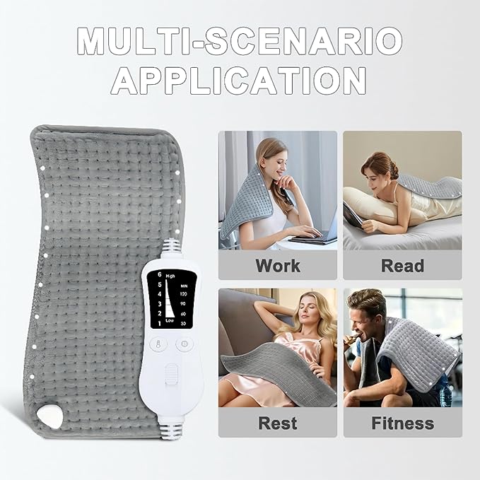 Extra Large Heating Pad, 40"x20" XXL Electric Heating Pad, Relieves Back Pain, 6 Quick Heat Settings（86°F-149°F）, Auto Shut-Off,Moist Heat Option, Machine Washable - Christmas Gifts, Dad, Mom