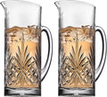 Godinger Beverage Pitcher Carafe, Cocktail Pitcher, Water Pitcher, Bar Mixing Glass - Dublin Collection, 34oz (Pack of 2)