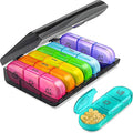 Weekly Pill Organizer 3 Times a Day, Portable Travel Pill Box 7 Day with Large Pill Containers, Daily Pill Box with 21 Compartments, Light-Proof Pill Container for Medications, Vitamins, Fish Oils