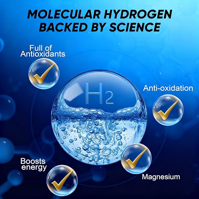 Molecular Hydrogen Water Tablets | Magnesium Pills H2 Hydrogen Supplement for Hydration & Electrolyte Balance | Supports Daily Vitality and Focus | 60 Tablets(1PCS)