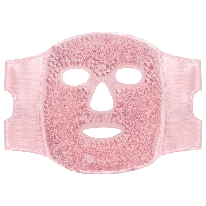 SKIN GYM CryoChill Ice Beaded Face Mask – Reusable Cooling Cryo for Puffiness & Headache Relief, Gel Bead Ice Mask for Face, Depuffing Cold for Skincare