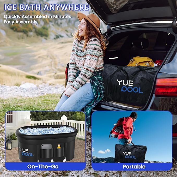 Ice Bath Tub for Adults Fitness People Athletes, Upgrade XL 140 Gal Oval Portable Cold Plunge Tub,Indoor and outdoor gyms for cold water therapy and recovery