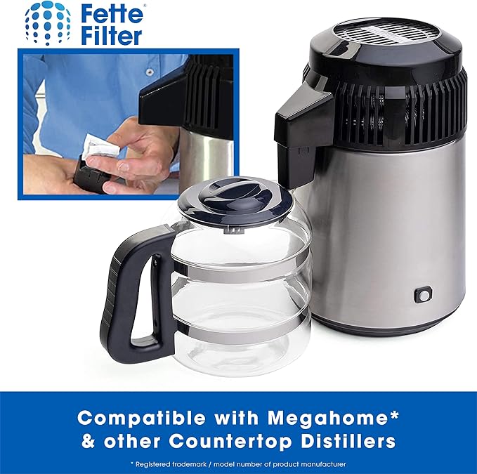 Fette Filter - Countertop Distillers Water Filters Compatible with Megahome and Other Counter Top Water Distiller Models - Pack of 12