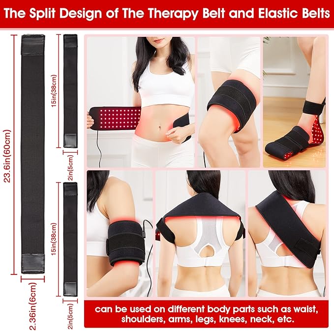 JOBYNA Red L.Ight & I.nfrared L.Ight for Foot or Body, 150PCS 640/660nm Red L.Ight & 850nm I.nfrared L.Ight for Foot, 3 Level Temperature, 10/20/30mins Timer and Pulse Mode