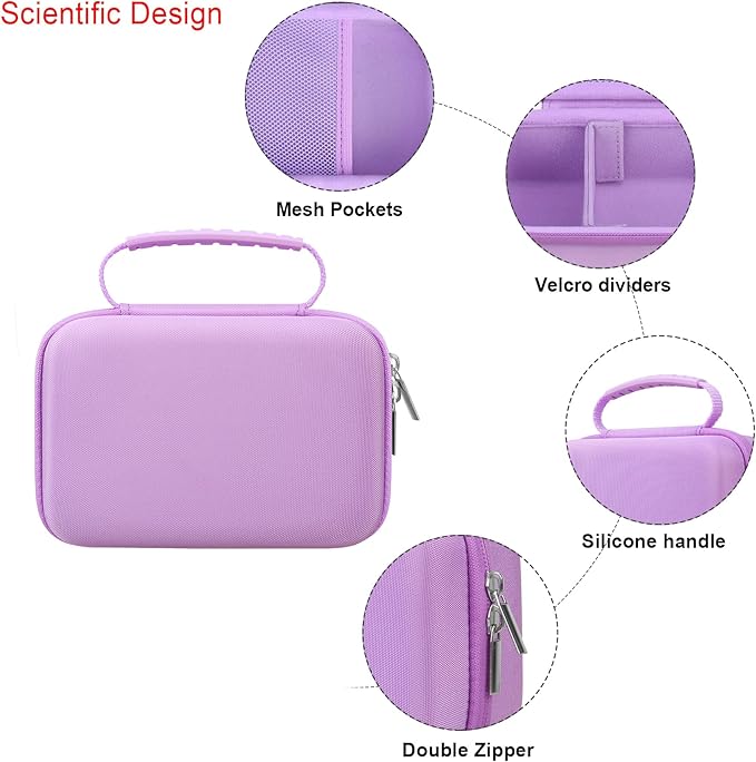 Elonbo Carrying Case for iHealth Track Smart Upper Arm Blood Pressure Monitor, Wireless Bluetooth Blood Pressure Monitor Travel Protective Bag Storage Holder, Mesh Pocket fits Range Cuff, Purple