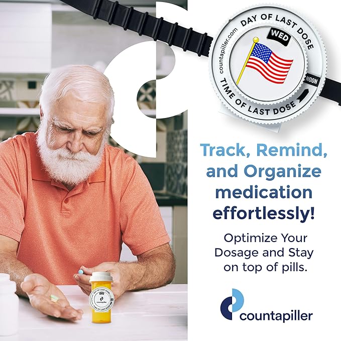 Track, Remind, & Organize Pills. Medication Compliance. Optimize Your Dosage & Stay On Top of Prescriptions AM/PM - Daily & Hourly (Patriot) Pill Medication Organizer Tracker