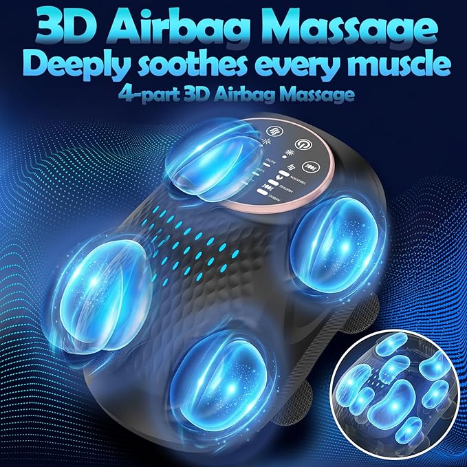 Electric Knee Massager, 3D Airbag Compression Knee Heating Massager, 3 Heating Levels, 3 Vibration Modes, LED Screen, Adjustable Straps, Gift for Men and Women