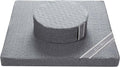 Meditation Zafu Cushion Set with Buckwheat Hulls & Memory Foam - Ergonomic Support for Yoga & Sitting - Removable Machine-Washable Luxury Velvet Cover - for Adults and Kids (Premium Grey)