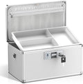 Medicine Lock Box with Key, Alluminum Alloy Box for Medication,First Aid Box with a Removeable Tray to Store Medicines & Pills for Home, Silver 14 * 8.46 * 7.48 Inch