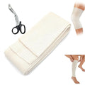 Premium Elastic Tubular Compression Bandage Size E Stockinette, 3.4 inches x 10 Feet. Reusable Elastic Bandage Sleeve Wraps Plus One Pair of Medical Scissors