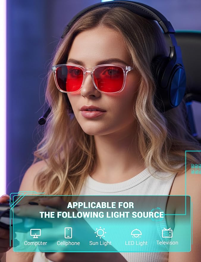 TIJN Blue Light Blocking Glasses for Women Men Clear Frame Square Nerd Eyeglasses Anti Blue Ray Computer Screen Glasses