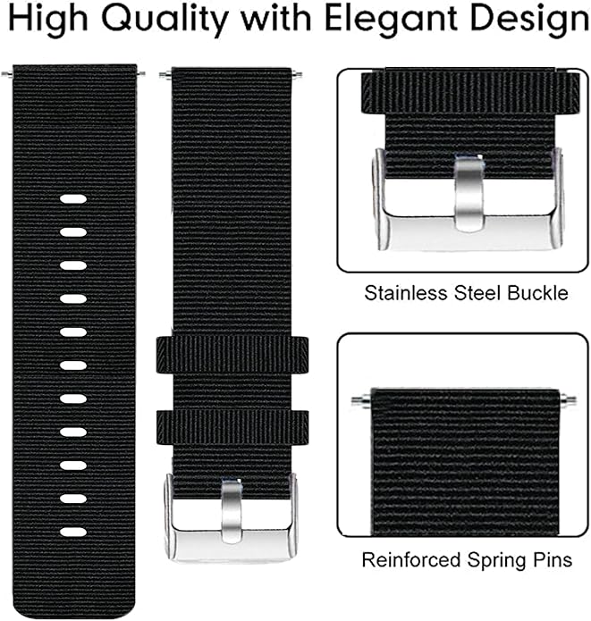 Lamshaw GTX12 Smart Watches Band, 22mm Breathable Nylon Woven Fabric Replacement Accessory Strap Compatible for Fitpolo GTX12, ENOMIR GTX12, Tensky GTX12, uaue T60, QXQ T60, QCOQ T60 Smart Watches