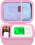 Elonbo Carrying Case for iHealth Track Smart Upper Arm Blood Pressure Monitor, Wireless Bluetooth Blood Pressure Monitor Travel Protective Bag Storage Holder, Mesh Pocket fits Range Cuff, Pink