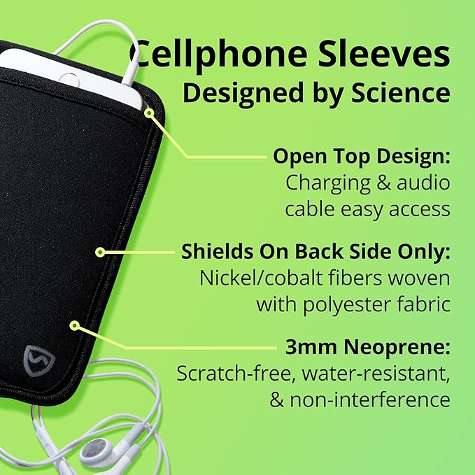 SYB Shield Your Body EMF Blocker Phone Case, Powerful Radiation Blocker for Cell Phone, Durable Anti Radiation Cell Phone Case, Black, XXL, for Phones Up to 4.33-Inches Wide (11 x 19 cm Pouch Size)