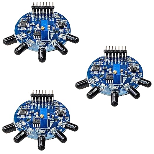 Infrared Flame Sensor Module 5 in 1 Fire Detection Sensor with Analog and Digital Output Adjustable Sensitivity Compatible with Arduino ESP32 ESP8266 Raspberry Pi DIY Electronics Projects, 3 Sets