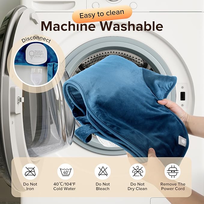 Portable Heating Pad – Heated Weighted Blanket for Neck, Shoulders & Back – Extra Large 25"x37" Full Back Heating Pad – Electric Blanket for Muscle Relaxation & Cramps – Washable with Auto Shut-Off
