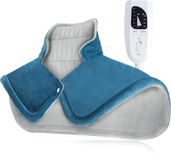 Heating Pad for Neck and Shoulders and Back Pain Relief Valentines Day Gifts for Her Him 2lb Weighted Electric Neck Heating Pad Shoulder Heating Pads 6 Heat Settings 4 Timers Auto-Off