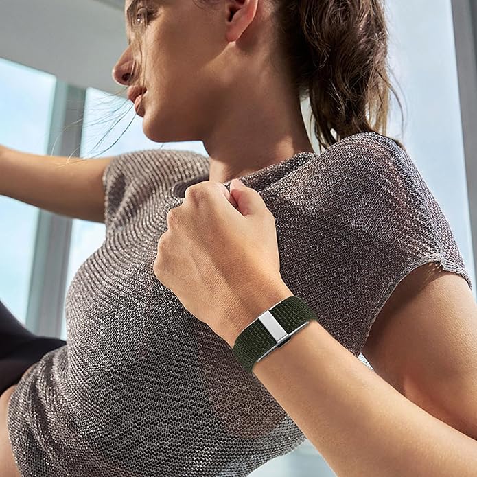 HSWAI Sport Nylon Loop Compatible with Hume Band Replacement, Soft Breathable Lightweight Strap Wristband for Hume Health Band Fitness Tracker Women Men