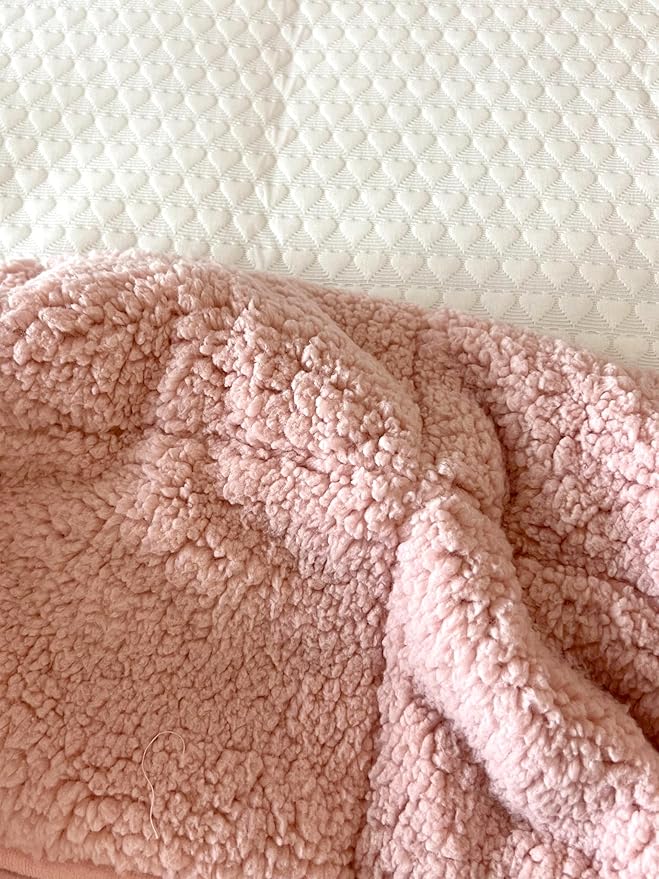 Sherpa Weighted Blanket for All Season,Both Sides Pink 15Lbs, 60 x 80 inches, Reversible Velvet Soft Plush Weighted Blanket for Adult Better Sleep
