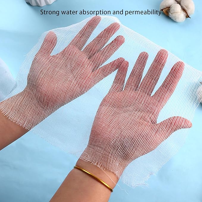 Agatige 100pcs Gauze Facial Mask, Strong Water Absorption Facial Mask Sheet High Frequency Facial Treatments DIY Face Mask for Esthetician Spa Beauty Salons