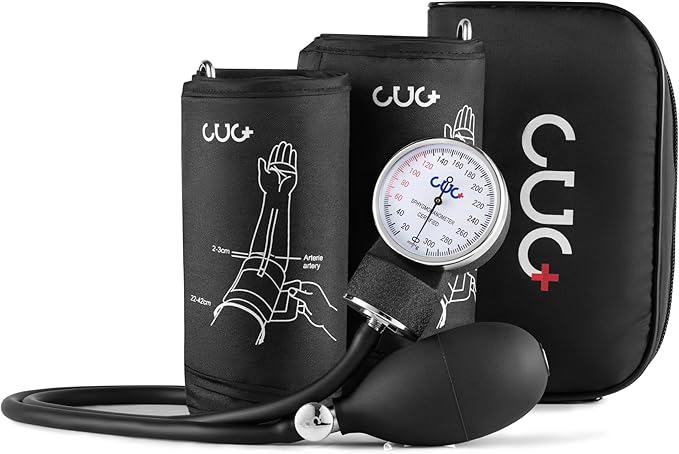 Professional Aneroid Sphygmomanometer, 2 Blood Pressure Cuff Manual (9-17in & 13-21in), Precision Copper & Brass Movement, Calibration Tool, Ideal for Doctors, Nurses, and Students