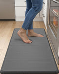 DEXI Kitchen Mat Cushioned Anti Fatigue, Extra Thick Comfort Standing Floor Mats Waterproof, Memory Foam Antifatigue Runner Rug for Desk Office, Sink, Laundry, 39x20, Grey