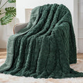 Sherpa Fleece Adult Weighted Blanket Great for Sleep, 15 lbs Dual Sided Soft Fuzzy Heavy Blankets for Couch Bed Sofa, Cozy Warm Fluffy Jacquard Throw for Winter (Green, 60" x 80", 15 Pounds)