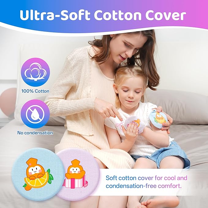 samply Small Gel Ice Packs with Cute Covers, Reusable Cold Packs for Pain Relief, Headaches and Toothaches,Eyes, Face, Cold Compress, Pink and Blue
