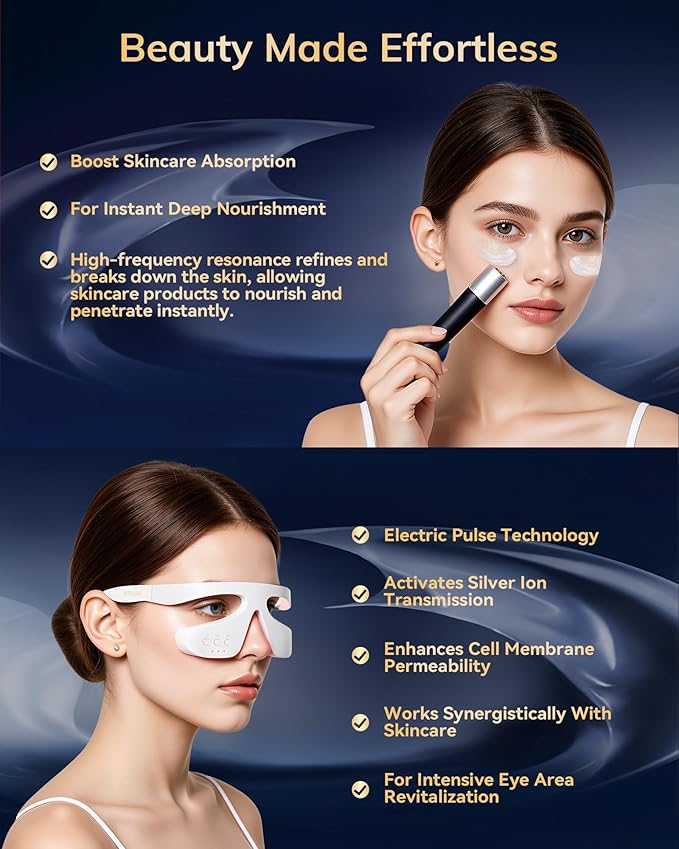 Under Eye Red Light Therapy Device, Red Light Therapy Glasses for Eyes 630±10nm,Red Light Eye Mask for The Treatment of Eye Bags,Dark Circles,Puffiness periorbital for Treating