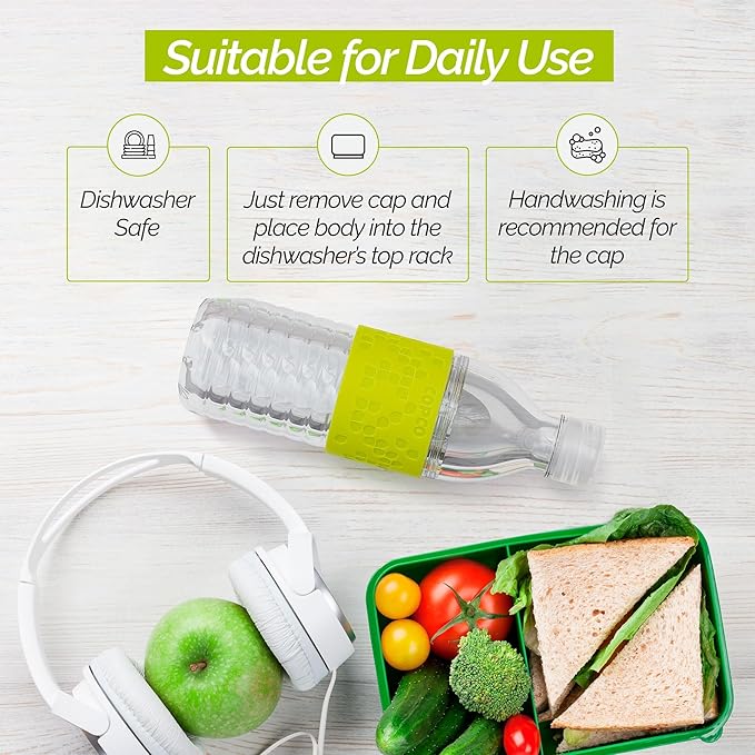 Copco Hydra 16.9 oz Water Bottle – Leak Proof, Tritan Durable, BPA Free, Dishwasher Safe, Twist Open Body for Ice & Easy Cleaning, Silicone Non-Slip Grip, Portable for Gym & Office (Lime Green)