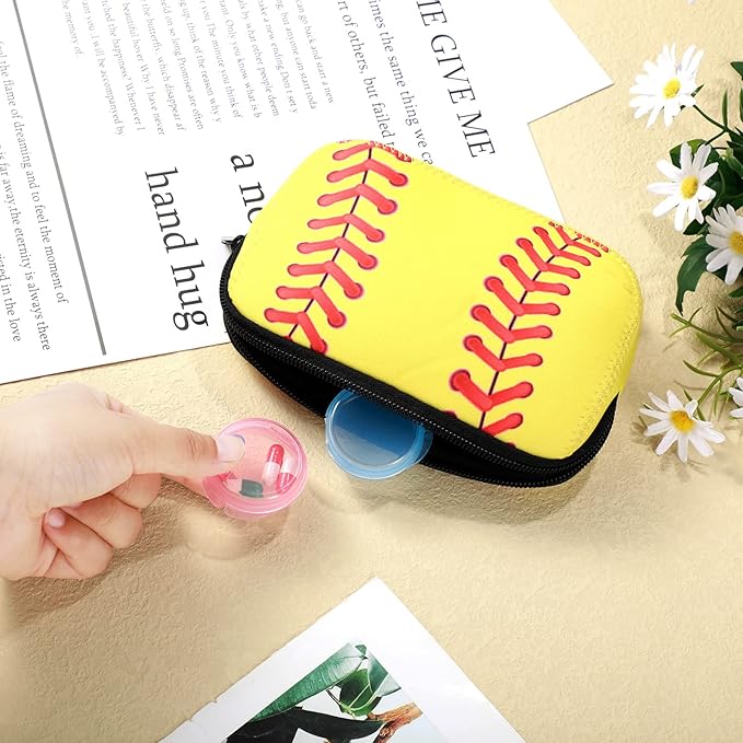 Patelai 6 Packs Small Pill Organizer Box, Travel Pill Container Portable Daily Mini Medicine Case Holder for Pocket Purse Briefcase Cod Liver Oil Jewelry Beads Earplug Storage Box(Bright Color)