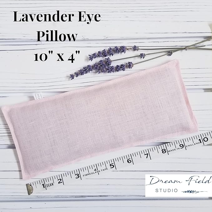 Lavender Eye Pillow with Washable Cover – Handmade Aromatherapy Eye Mask - Blue Squiggles Watercolor