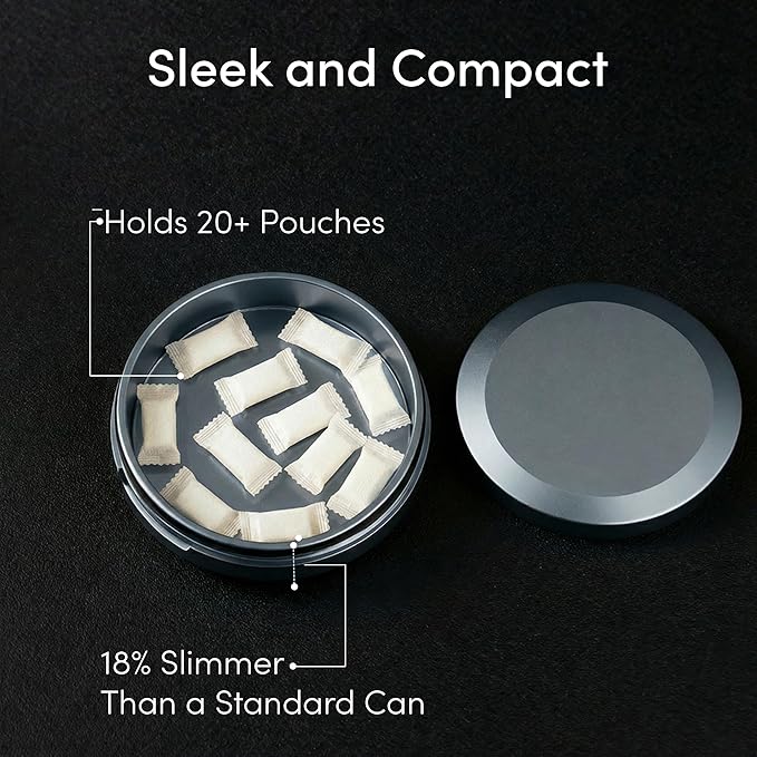 Aluminum Zyn Can – Slim Metal Zyn Container for Pouches & Snus | Core Series | Gunmetal Grey