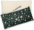 100% USA Handmade, Washable Cotton Eye Pillow 9", Moist Heat Eye Compress, Hot/Cold Rice & Lavender Therapy Pack (Green Multi Floral, Lavender + Rice)