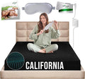 Earth Grounding Sheets California Size with 12% Silver Fiber & 4% Silk & 84% Cotton - Black - Quality Certified Grounded Well Bed Sheet - Conductive Fitted Sheet for Better Sleep