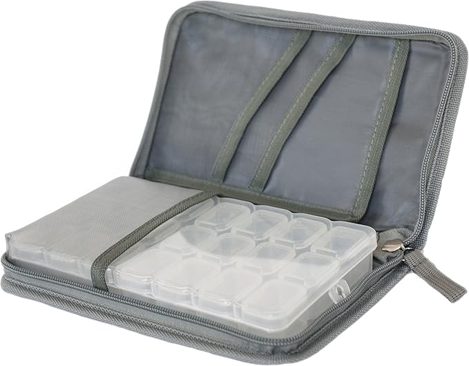 Leantravel Pill Case Organizer for Travel with Passport Wallet, Color Grey, Size Small for 7 Day Travel
