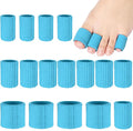 Blulu 16 Pcs Toe Cushion Tube Sleeves Soft Gel Corn Pad Protectors for Cushions Corns, Blisters, Calluses, Toes and Fingers(Blue)