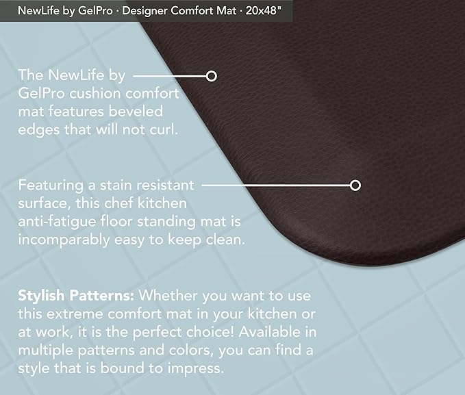 Designer Comfort Mat Leather Grain Truffle 20X48