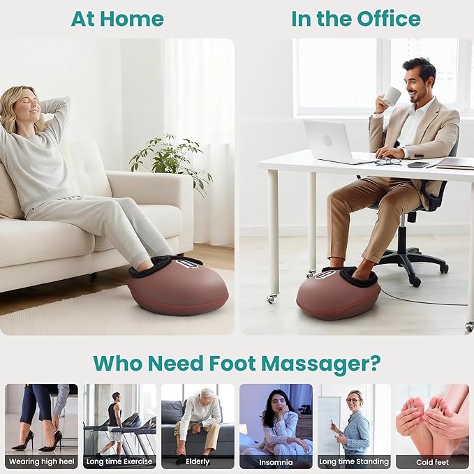 Nekteck Shiatsu Foot Massager Machine with Heat, 2026 Upgraded Air Compression Deep Kneading Therapy Feet Massager, Improve Blood Circulation and Foot Wellness, Massage Tools FSA Eligible HSA Eligible
