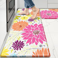 KMAT Kitchen Mat, Heavy Duty Ergonomic Comfort Foam Standing Desk Mat, Cushioned Anti Fatigue Kitchen Rugs for Floor, Waterproof Non-Slip Mats and Rugs Set for Office, Laundry，17.3"x30"+17.3x47