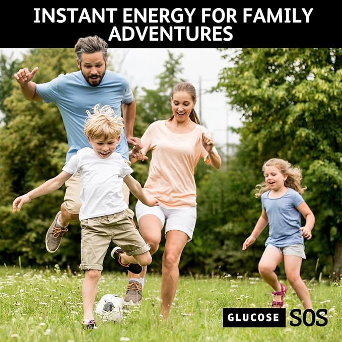 Glucose SOS Glucose Powder Packets with Natural Dextrose, Fast-Absorption That Instantly Dissolves in Your Mouth with No Water Needed, Sweet & Tangy 6 Servings