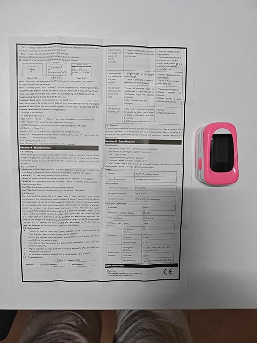 Oxygen Meter Finger Pulse Oximeter, Pulse OX, Pulse Oximeter with Pulse Monitor, SpO2 Reading Home Outdoor Sports (Black)
