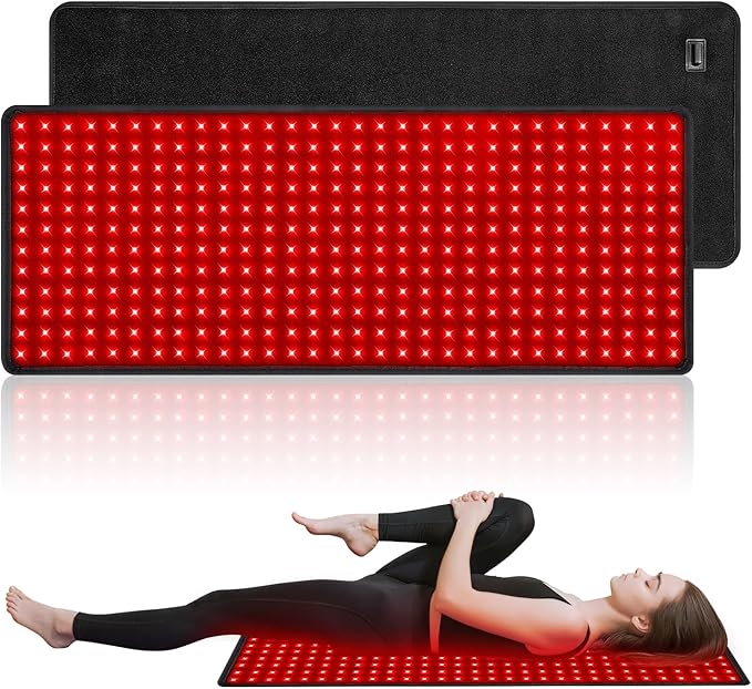 Red Light Therapy for Body, 31.5" x 12" Large Red Light Therapy Belt Pad for Back Belly Shoulder Muscle Pain Relief, Portable 660nm 850nm Home Heating Light Therapy Wrap Belt