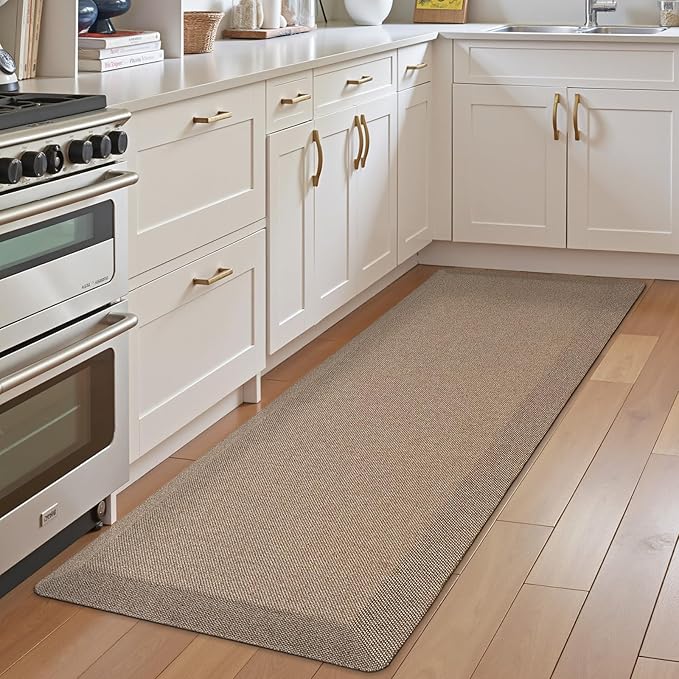 LUMI Anti Fatigue Cushioned Comfort Mats for Standing, 3/4 Thick Ergonomic Mats for Desk Office, Non-Slip, Ultra Soft, Memory Foam Rugs for Home, Kitchen, Laundry, 20"x32", Beige